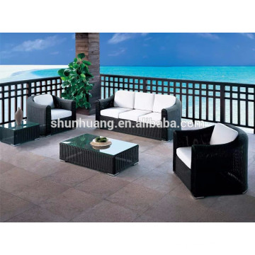 black PE round rattan furniture